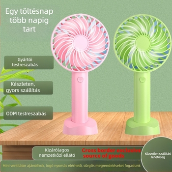 N15 kézi USB újratölthető ventilátor, 4 lapát, brushless motor, 3 sebesség, beépített akkumulátor 1000–1200mAh, telefon tartó