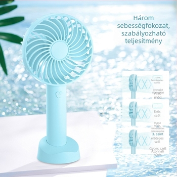 N15 kézi USB újratölthető ventilátor, 4 lapát, brushless motor, 3 sebesség, beépített akkumulátor 1000–1200mAh, telefon tartó
