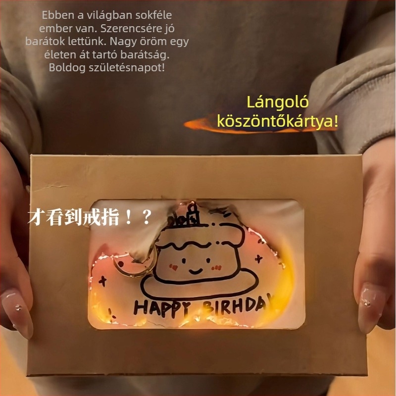 White ze Lángoló üdvözlőlap – DIY, hőnyomott papíralapú kártya születésnapra