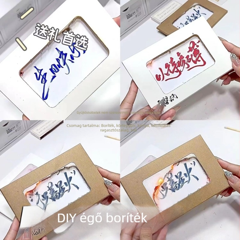 White ze Lángoló üdvözlőlap – DIY, hőnyomott papíralapú kártya születésnapra