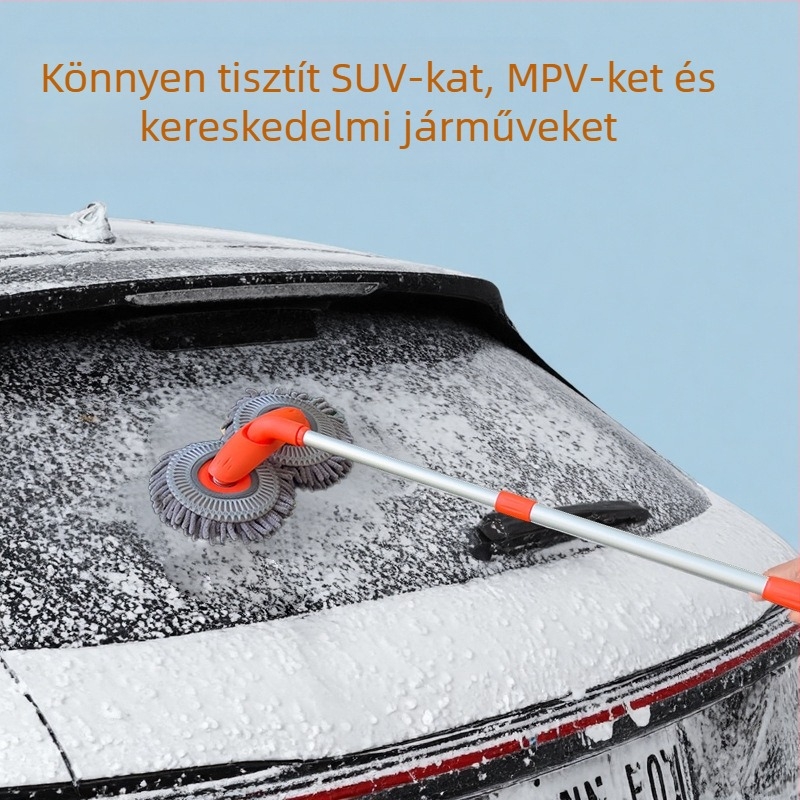 Chenille sörtés autómosó mop, alumínium cső, PP test, összecsukható kivitel, testreszabható