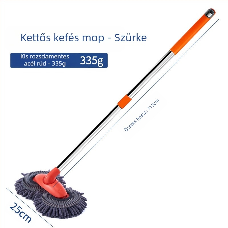 Chenille sörtés autómosó mop, alumínium cső, PP test, összecsukható kivitel, testreszabható