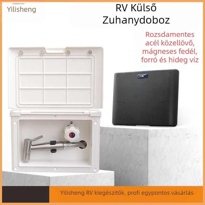 RV kültéri zuhany rendszer rozsdamentes acél permetező fejjel, kültéri öblítés, testreszabható feldolgozás