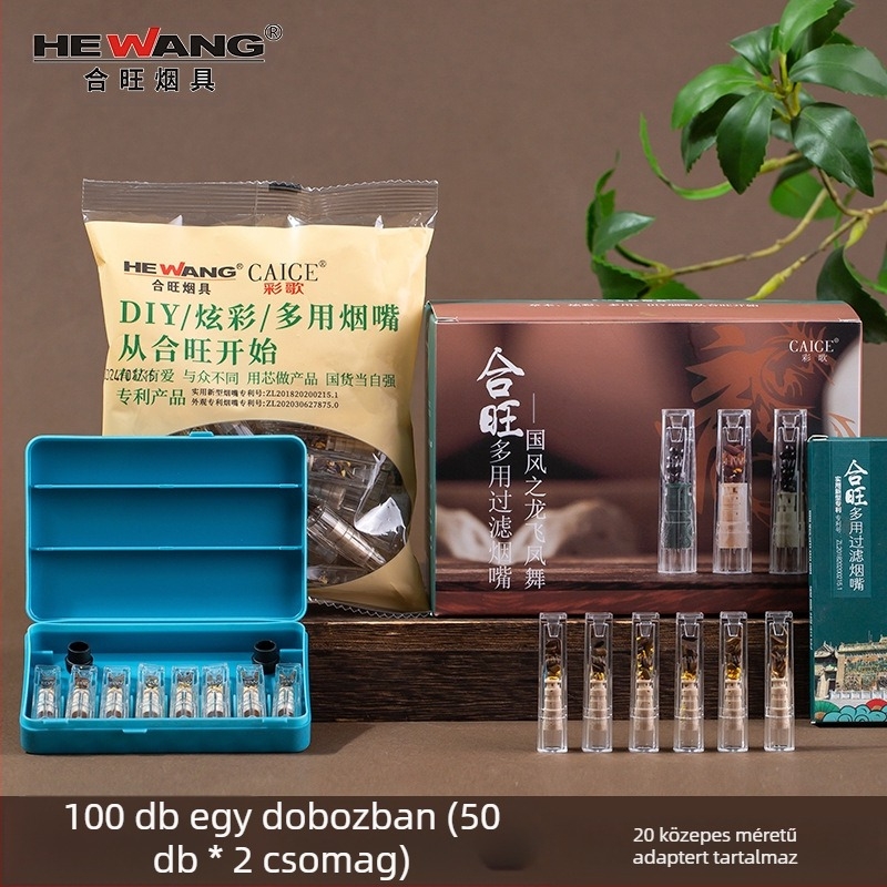 Egyszer használatos gyógynövény cigaretta szűrő, 100 db, Hewang, műanyag, univerzális durva/közepes/finom
