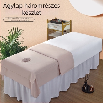 Szépségszalon masszázságy lepedő lyukakkal, twill szövés, kémiai rost, egyszínű, reaktív festés, testreszabható, egy darabos kivitel támogatott