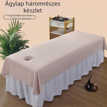 Szépségszalon masszázságy lepedő lyukakkal, twill szövés, kémiai rost, egyszínű, reaktív festés, testreszabható, egy darabos kivitel támogatott