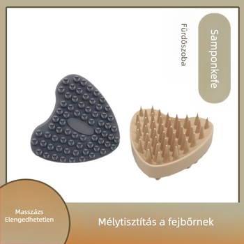 Szív alakú szilikon masszírozó fésű a fejbőrre
