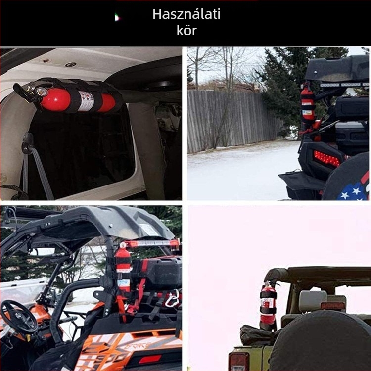 Tűzoltó készülék heveder Velcro-ral - nylon/poliészter keverék, autókhoz és Jeep Wranglerhez, Huatuo Rong
