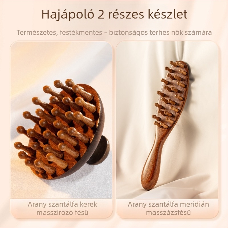 Niliya santalfa fejmasszázs kefe, meridián terápia, fejmasszázs eszköz, gua sha, antistatikus, univerzális kefe