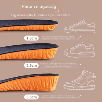 EVA magasságot növelő talpbetét, unisex számára, futócipőkhöz, bőr- és hétköznapi/work cipőkhöz; modell 5057, teljes talp, magasság növelő funkció, stil: növelt, minden évszakra, testreszabás elérhető