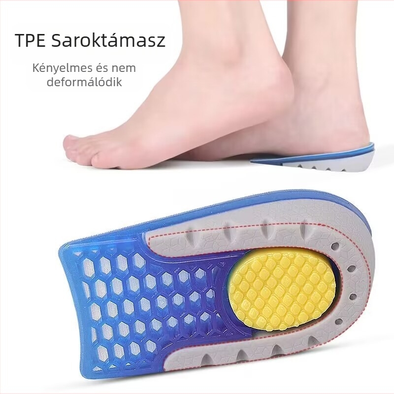 Sarokemelés talpbetét — Velvet-TPE-TPU anyag, lélegző fél-talp dizájn, emelési funkció; alkalmas futócipőkhöz, bőrcipőkhöz, csizmákhoz és casual/munka cipőkhöz; márka Shengtong Insole