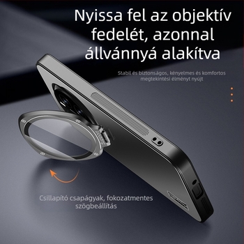 Kickstand tok Honor Magic7, Magic6 Pro és Magic5 Pro számára, teljes objektív védelem és ütésálló szilikon burkolat
