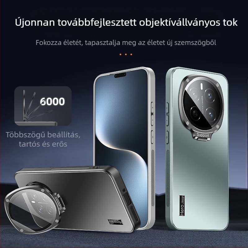 Kickstand tok Honor Magic7, Magic6 Pro és Magic5 Pro számára, teljes objektív védelem és ütésálló szilikon burkolat