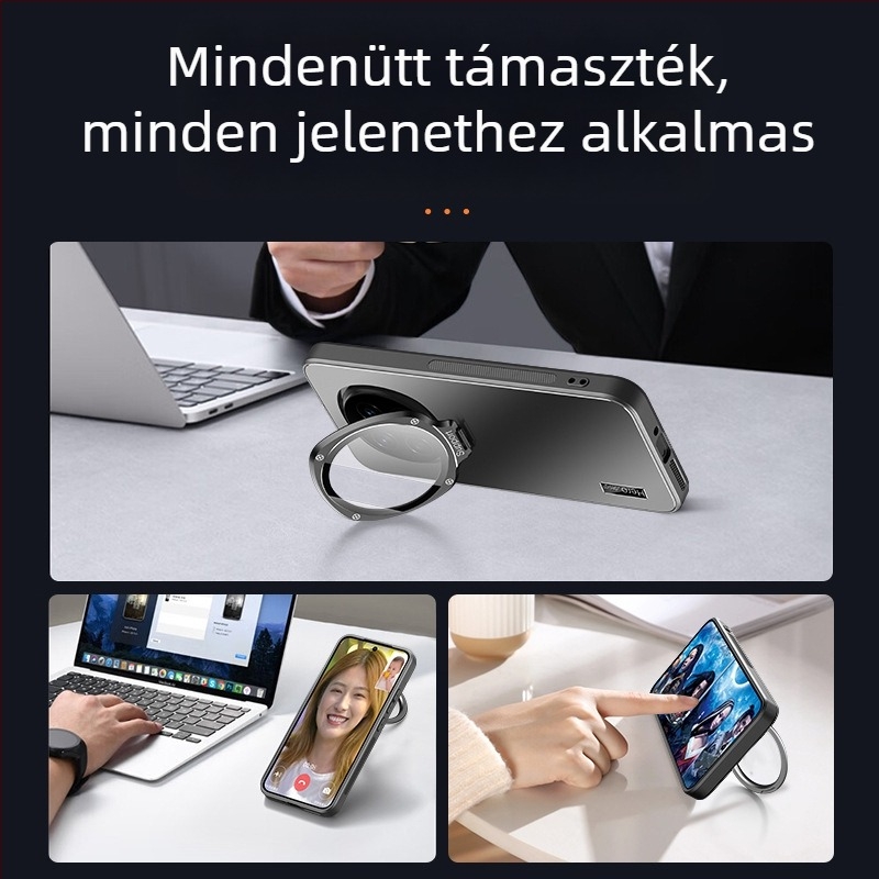 Kickstand tok Honor Magic7, Magic6 Pro és Magic5 Pro számára, teljes objektív védelem és ütésálló szilikon burkolat