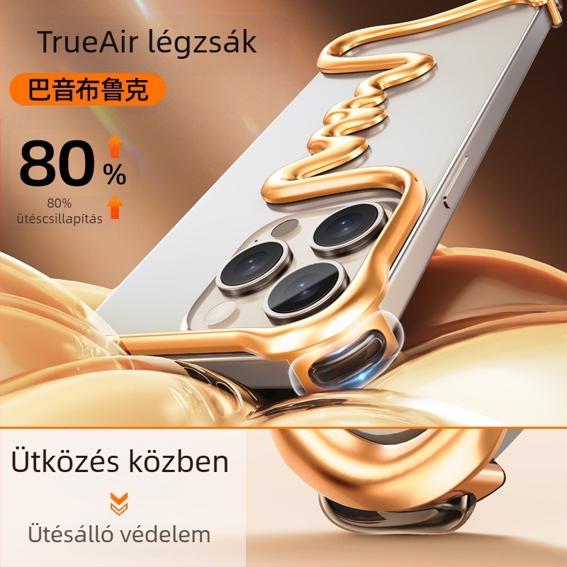 Fémkeretes telefonvédő iPhone 16 Pro Max-hoz – elektroplatírozott bevonat, hőelvezetés, kopásálló, ütésálló