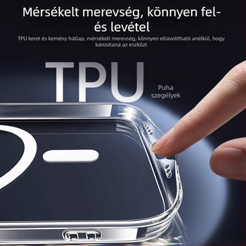 iPhone MagSafe szilikon tok, domborított dizájn, mágneses, ütésálló és esésálló