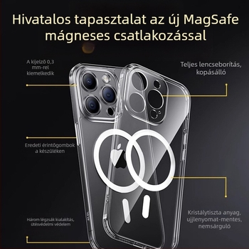 iPhone MagSafe szilikon tok, domborított dizájn, mágneses, ütésálló és esésálló