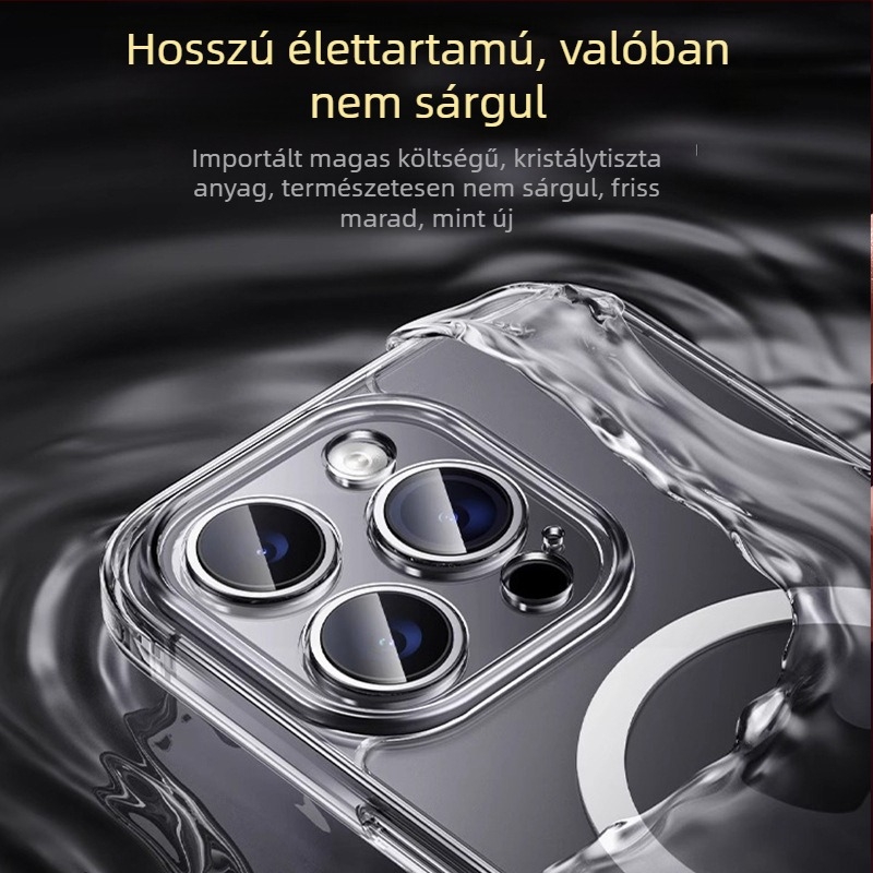 iPhone MagSafe szilikon tok, domborított dizájn, mágneses, ütésálló és esésálló