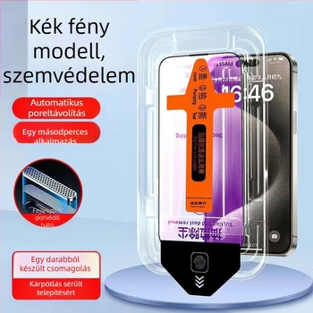 Blue Deep edzett üveg előlapi képernyővédő iPhone 14 Pro Max-hoz, HD tisztaság, anti-ujjlenyomat, ütésálló, teljes képernyőfedés