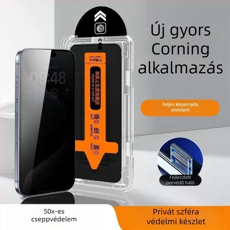 Blue Deep edzett üveg előlapi képernyővédő iPhone 14 Pro Max-hoz, HD tisztaság, anti-ujjlenyomat, ütésálló, teljes képernyőfedés