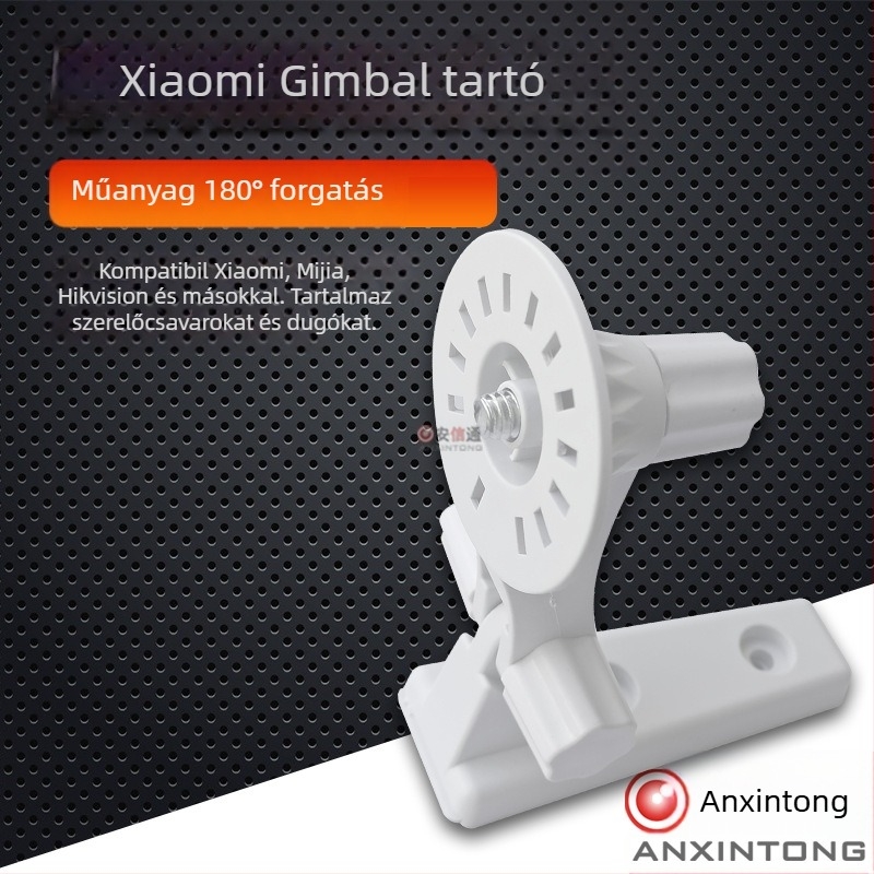 Pan-tilt kamera tartó, falra szerelhető, ABS, modell 204x, 360° forgás