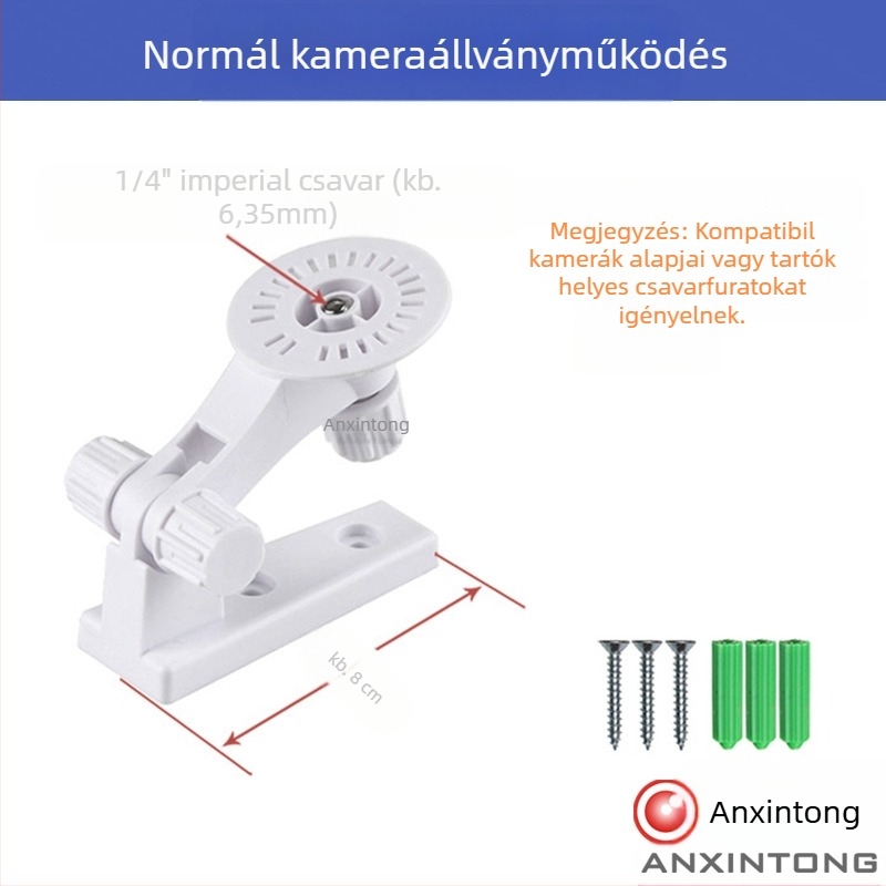 Pan-tilt kamera tartó, falra szerelhető, ABS, modell 204x, 360° forgás