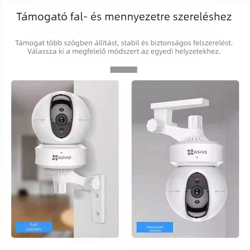 Pan-tilt kamera tartó, falra szerelhető, ABS, modell 204x, 360° forgás