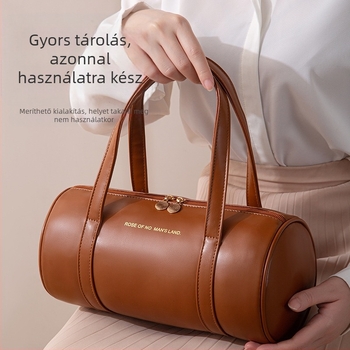 Cilindrikus PVC kozmetikai táska — koreai stílusú, többfunkciós utazási szervező