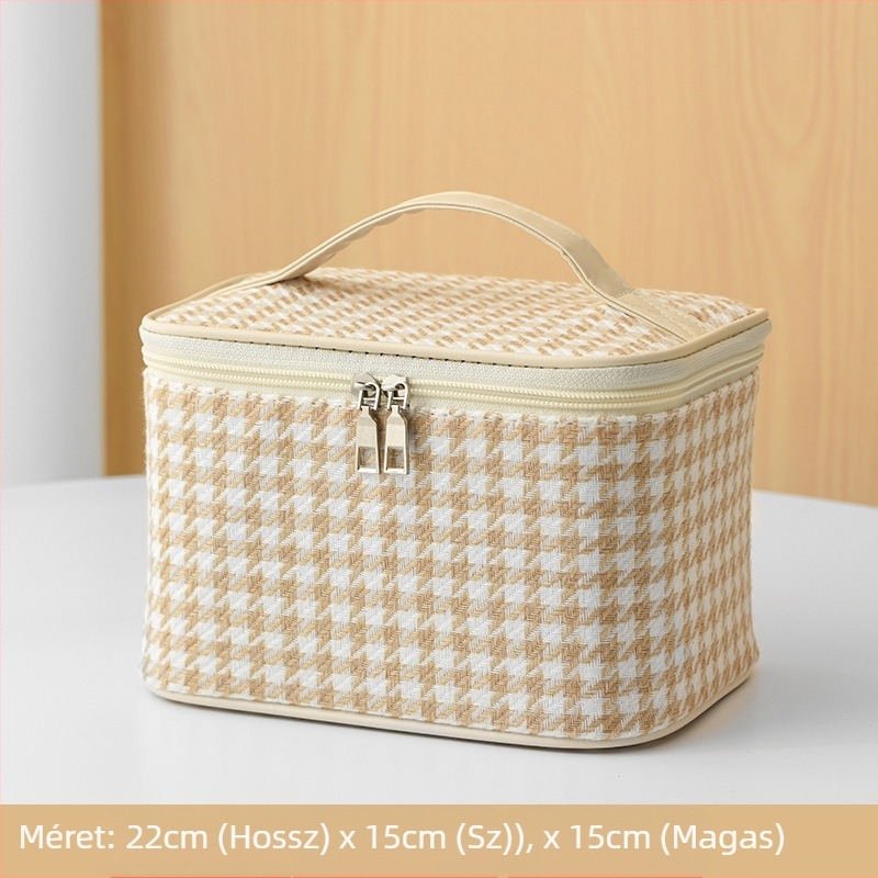 Sminktáska csíkos mintával, gyapjú anyagból, friss és édes stílus (lélegző, tárolásra kész)