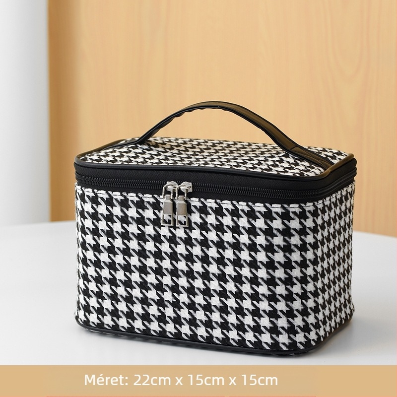 Sminktáska csíkos mintával, gyapjú anyagból, friss és édes stílus (lélegző, tárolásra kész)