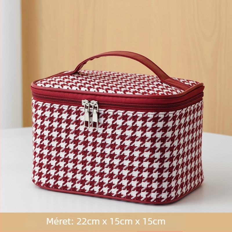 Sminktáska csíkos mintával, gyapjú anyagból, friss és édes stílus (lélegző, tárolásra kész)