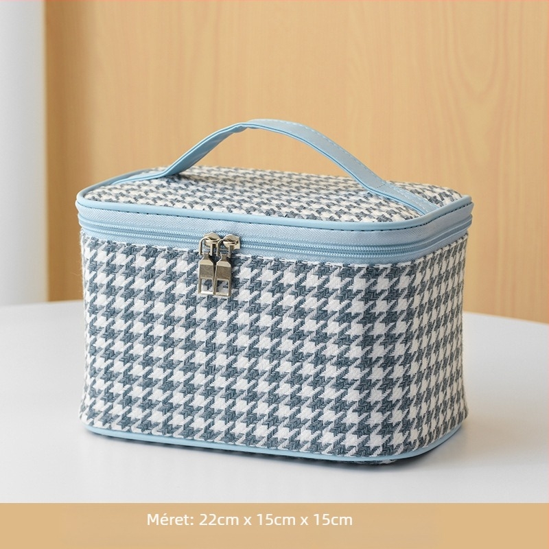 Sminktáska csíkos mintával, gyapjú anyagból, friss és édes stílus (lélegző, tárolásra kész)