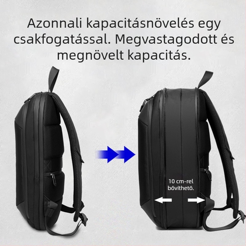 Leastat vékony laptop hátizsák – üzleti utazáshoz, 20-35L, Oxford anyag, vízálló, kopásálló, bővíthető