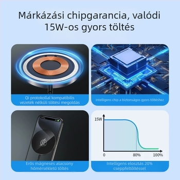 Curry Nari mágneses vezeték nélküli töltő iPhone-hoz — 15W MagSafe, PD gyors töltés, 18W összteljesítmény
