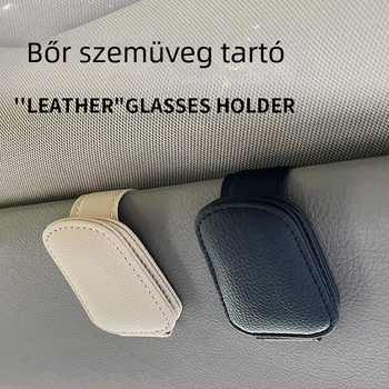 Autóba való szemüvegtartó klipszel és kártyatartó a napellenzőhöz - Anyag PU bőr, Eredet: Wenzhou, Testreszabás elérhető