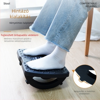 Íróasztal alatti lábtámasz, csúszásmentes, lengő dizájnnal, műanyag PP töltettel, testreszabható, modell Shake upgraded pedal