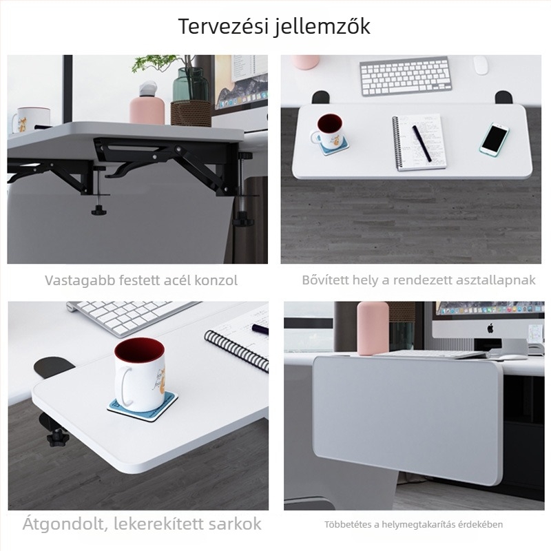 Íróasztal-Extendáló – összecsukható, fúrásmentes, 6 rétegű szénacél, asztali felszereléshez, többfunkciós