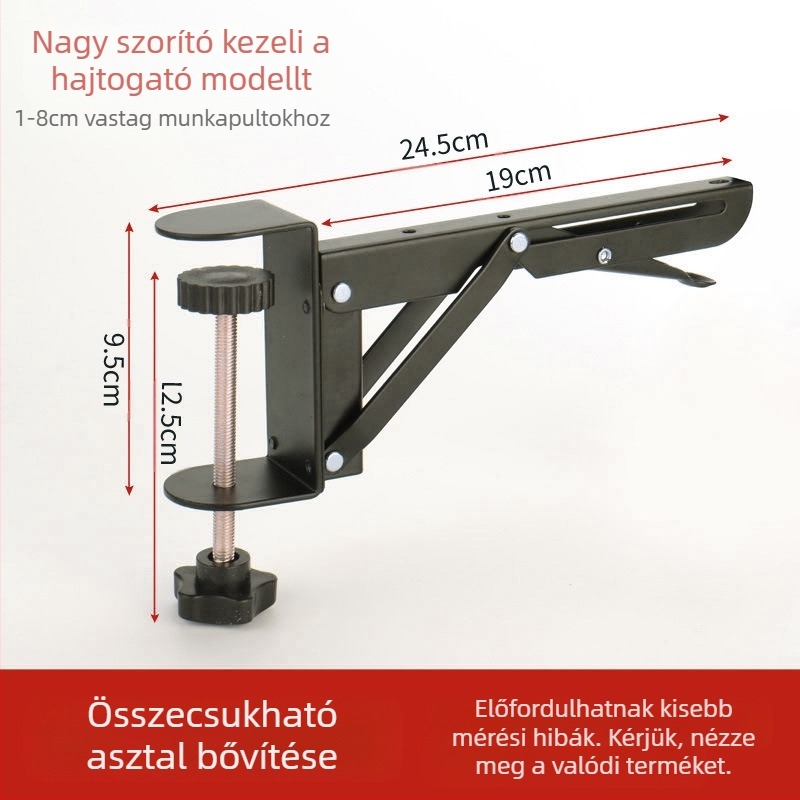 Íróasztal-Extendáló – összecsukható, fúrásmentes, 6 rétegű szénacél, asztali felszereléshez, többfunkciós