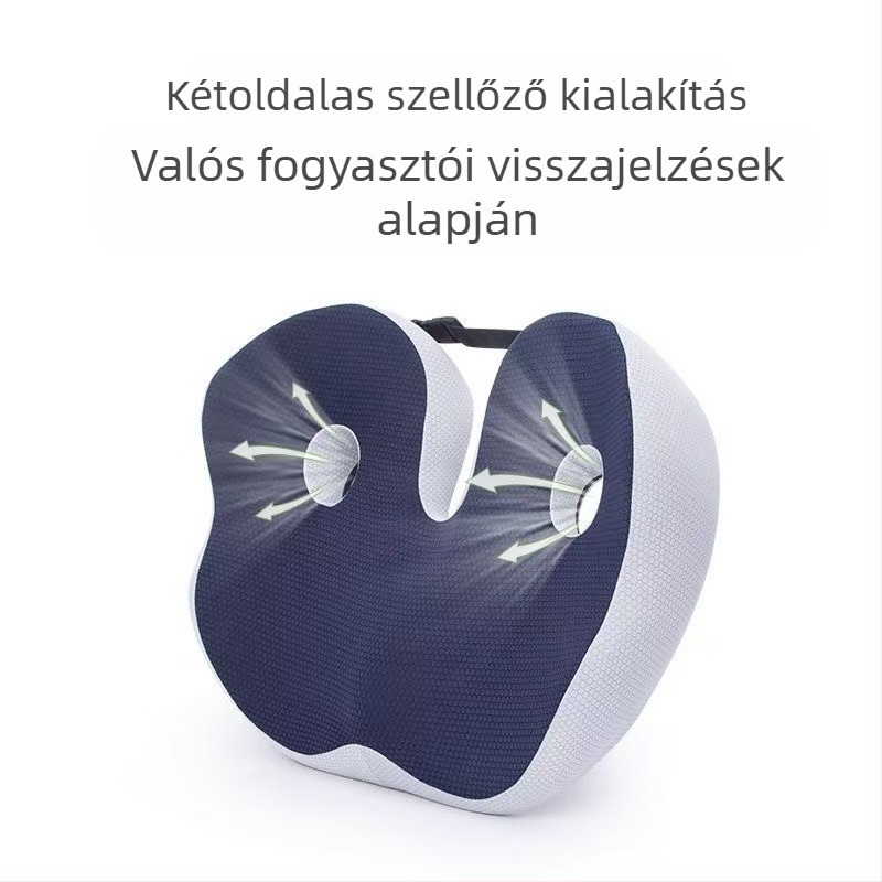 Légáteresztő memóriahabos ülőpárna, vastag, hosszú ülésekhez az irodában.