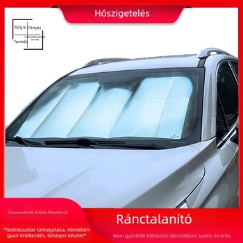 Autó napellenző összecsukható buborék dizájnnal, DIY testreszabható, alumíniumfóliás hőszigetelés, elülső pajzs (320 g)
