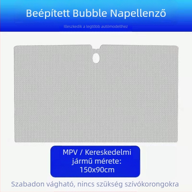 Autó napellenző összecsukható buborék dizájnnal, DIY testreszabható, alumíniumfóliás hőszigetelés, elülső pajzs (320 g)