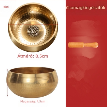 Réz Hangtál Keresztcsapággyal, Kézzel Készített Buddhista Meditációs Tál, Etnikus Stílus