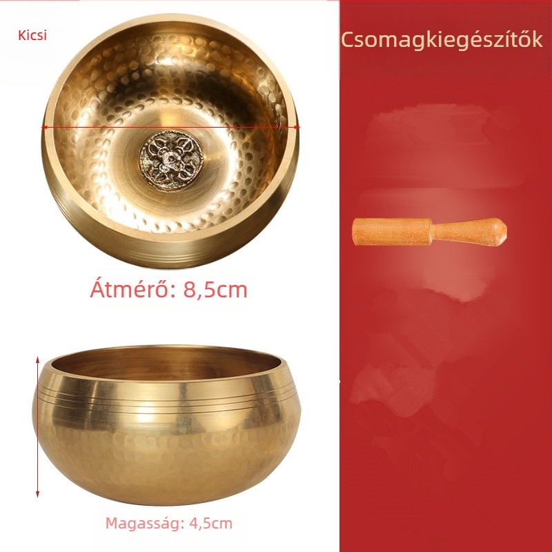 Réz Hangtál Keresztcsapággyal, Kézzel Készített Buddhista Meditációs Tál, Etnikus Stílus