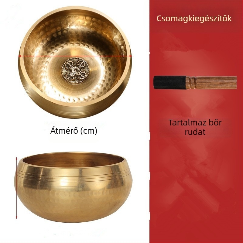 Réz Hangtál Keresztcsapággyal, Kézzel Készített Buddhista Meditációs Tál, Etnikus Stílus