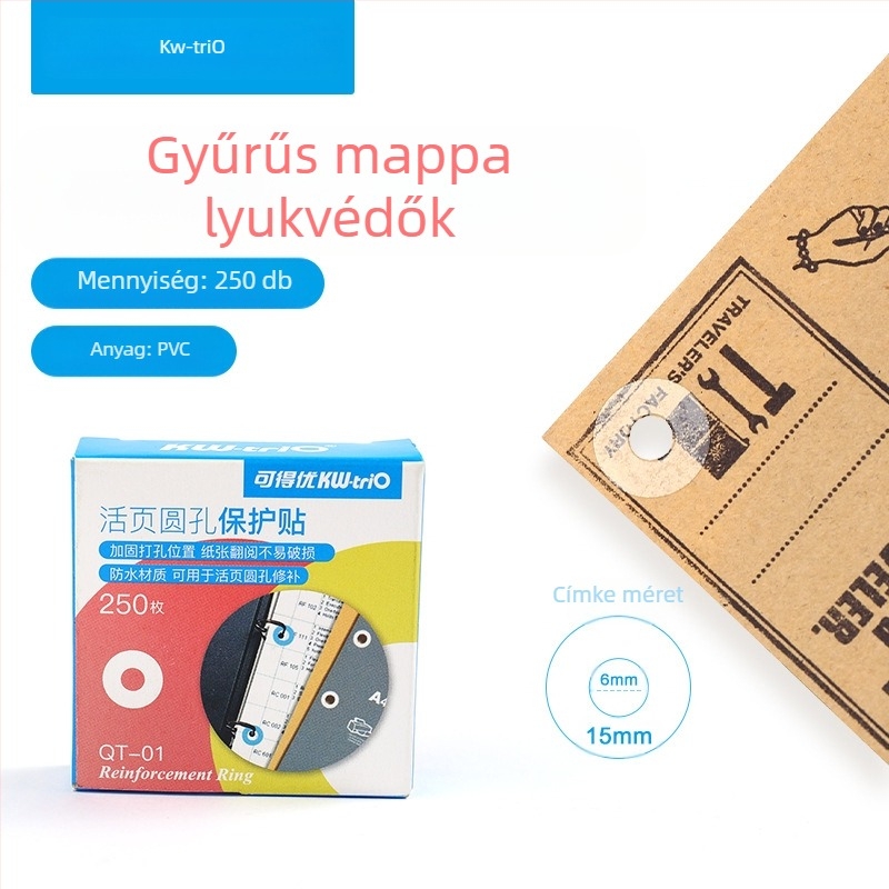 KW-TRIO QT-01 Lyukvédő matrica géphez, Átlátszó, 250 db/doboz, Nyomtatási folyamat
