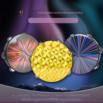 Orff-stílusú kézi dob, kettős sor, model DJ0051-1/2/3, csomagolás: Opp bag, hangszer