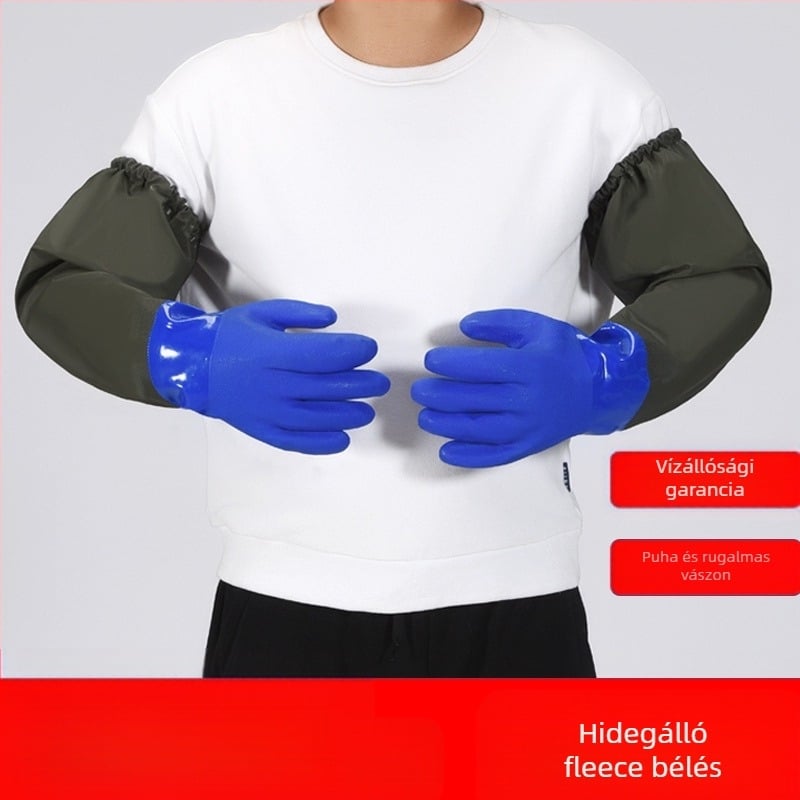 Védő kesztyűk – vízálló, fleece-bevonatos, vágásálló, csúszásmentes, megvastagított kivitel, halászathoz és autómosáshoz