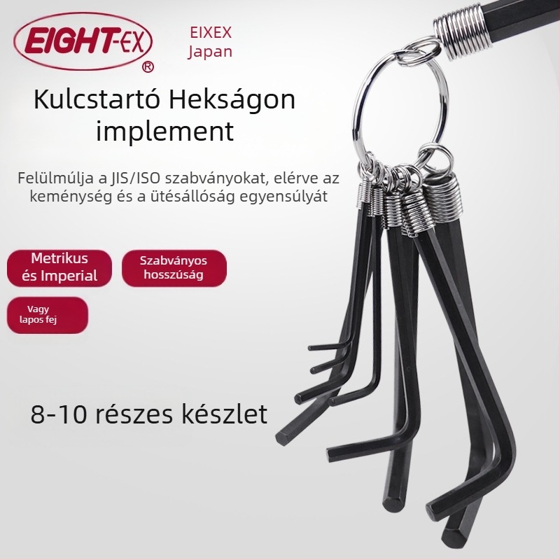 DAREX Hordozható imbuszkulcs készlet, kulcstartóval, metrikus és imperial formátum, szerszámacél