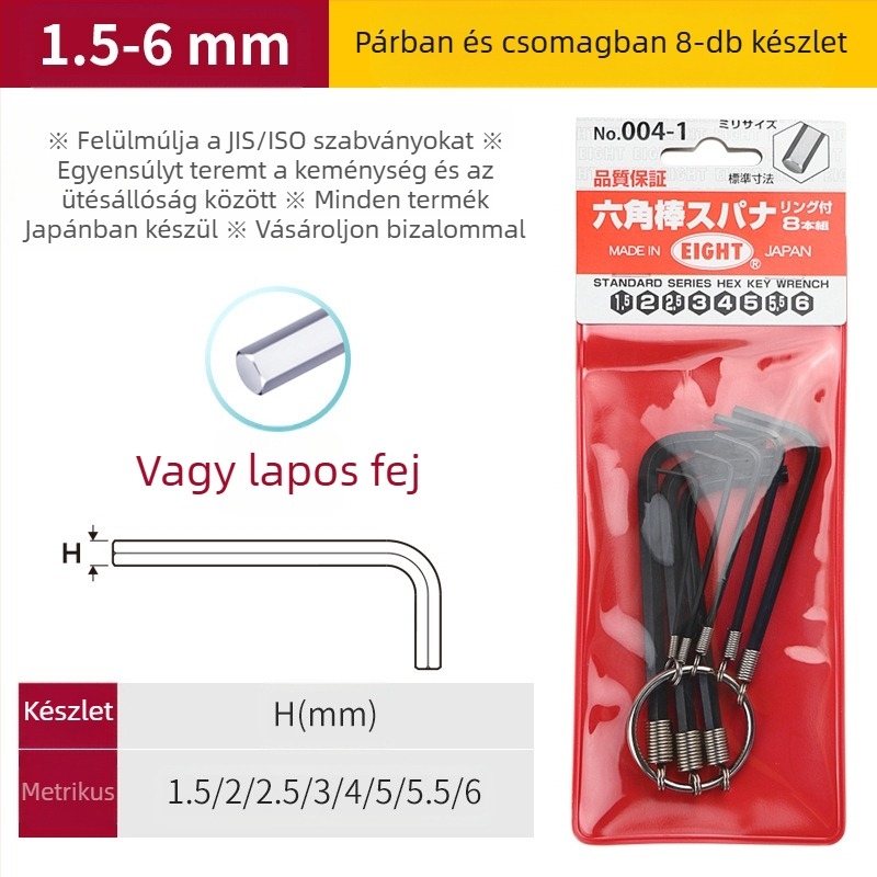 DAREX Hordozható imbuszkulcs készlet, kulcstartóval, metrikus és imperial formátum, szerszámacél