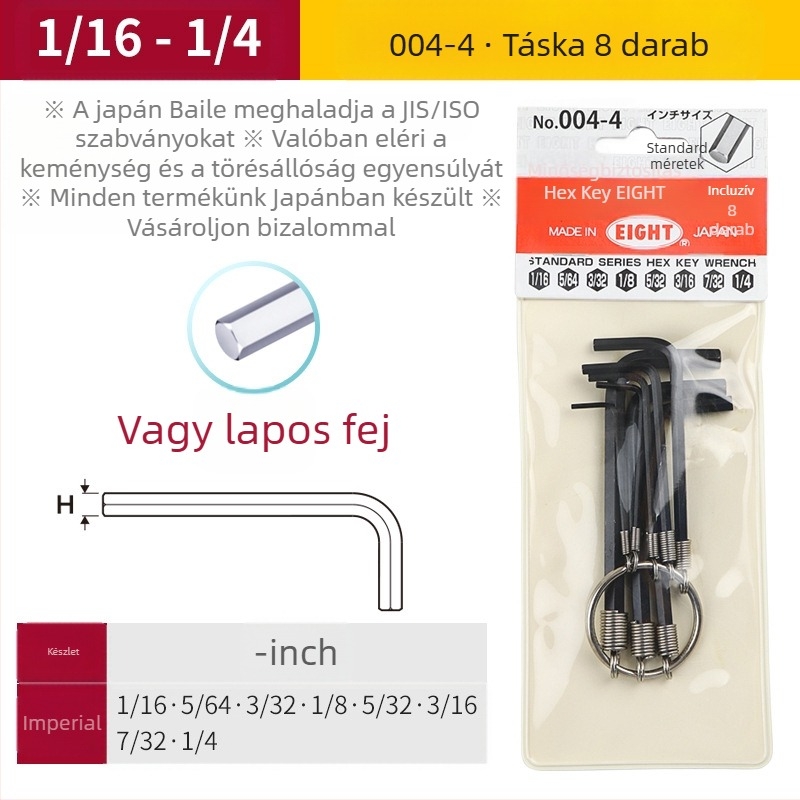 DAREX Hordozható imbuszkulcs készlet, kulcstartóval, metrikus és imperial formátum, szerszámacél